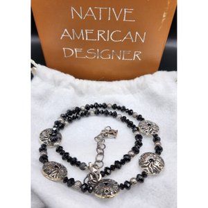 Carolyn Pollack Kenneth Johnson Black Spinel Spider Sterling Silver Necklace NEW